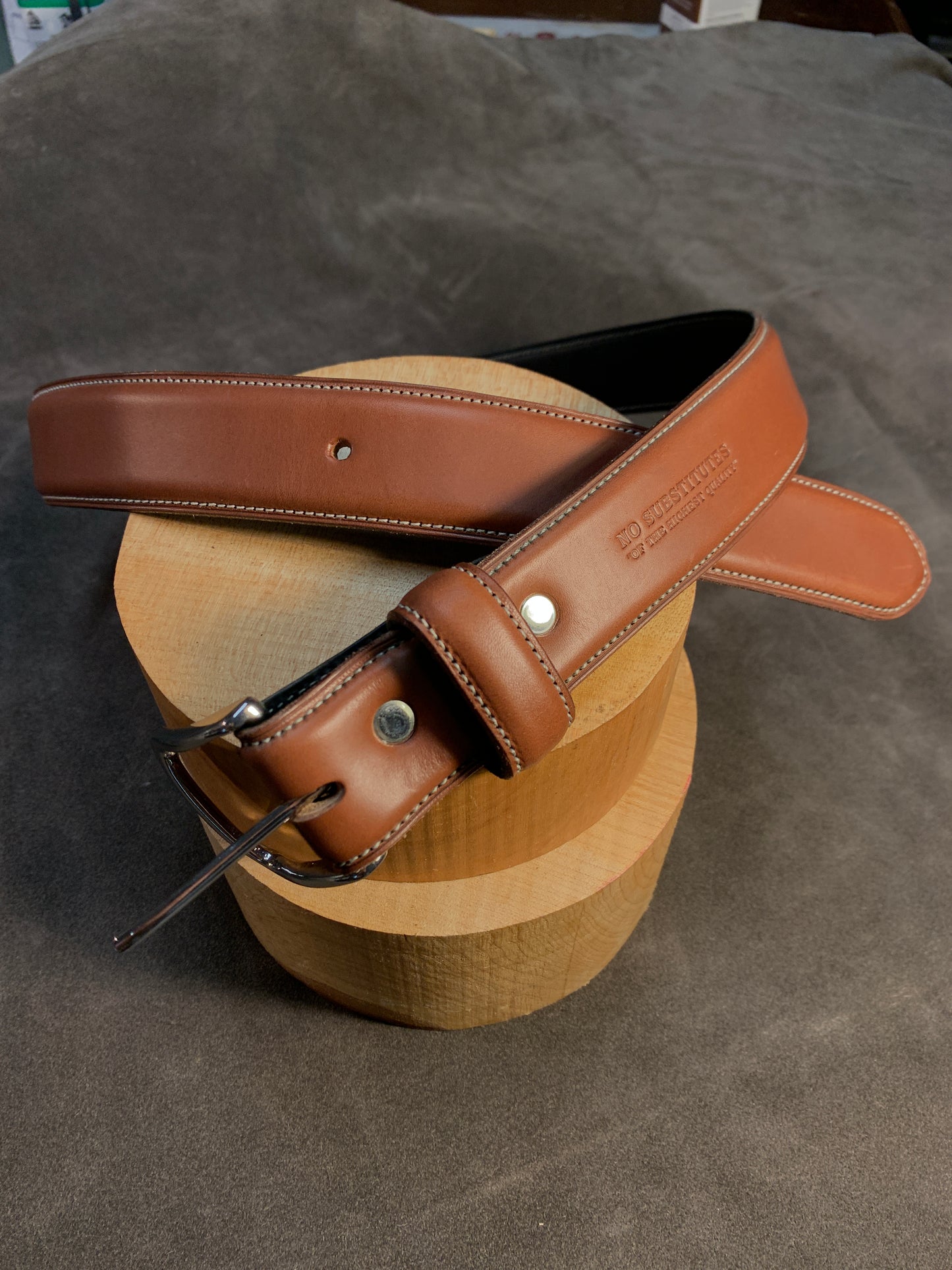 Premium Cowhide Belt - Cognac