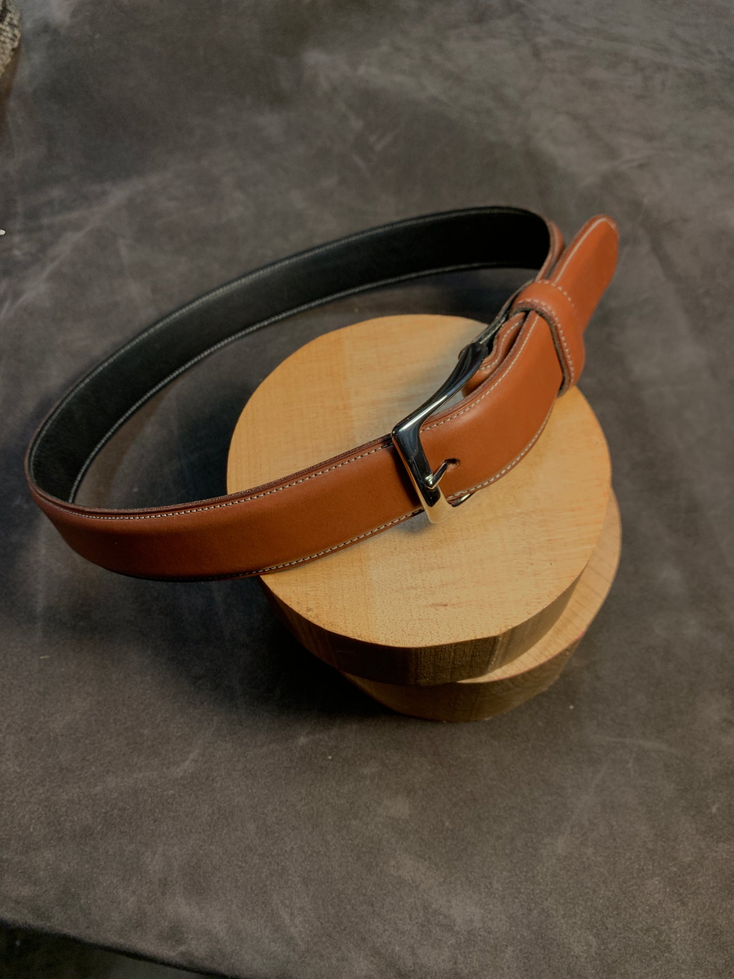 Premium Cowhide Belt - Cognac